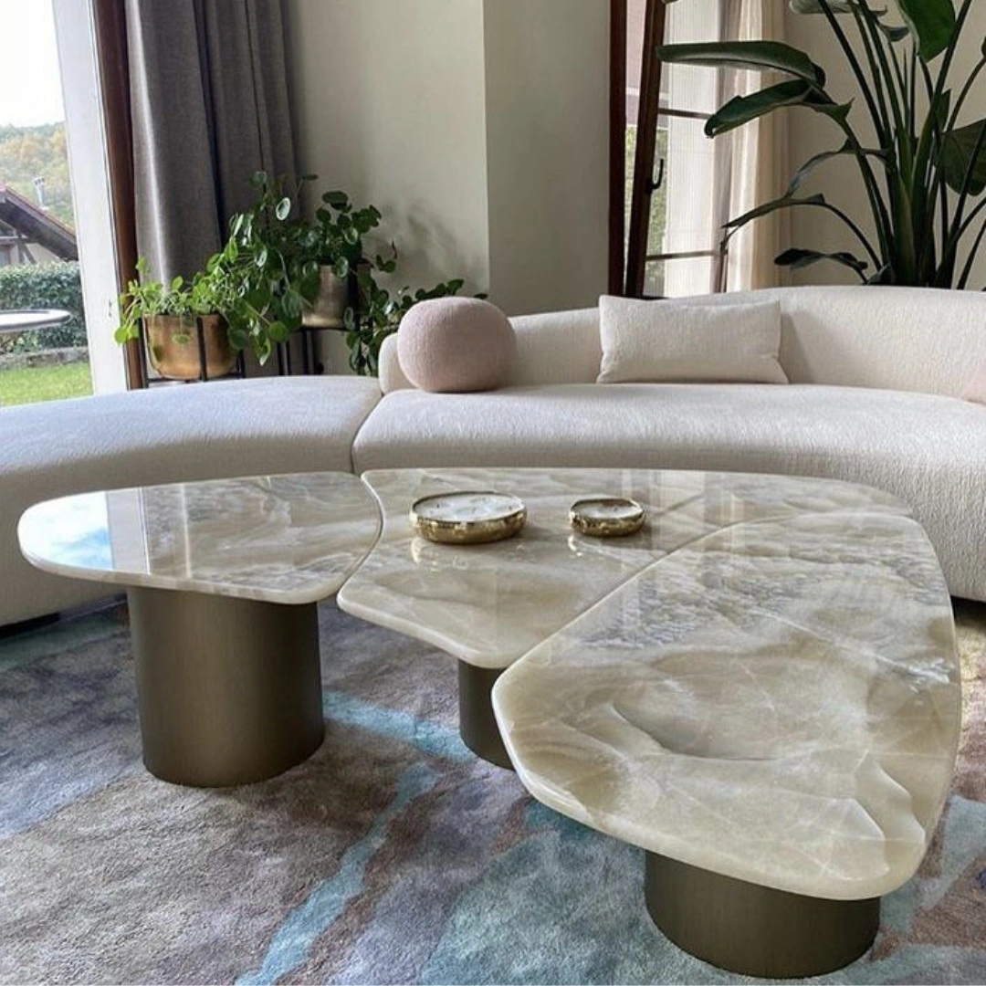 Luxury Marble Table And Sofa - Marble Centre Table by OM ART and CRAFT