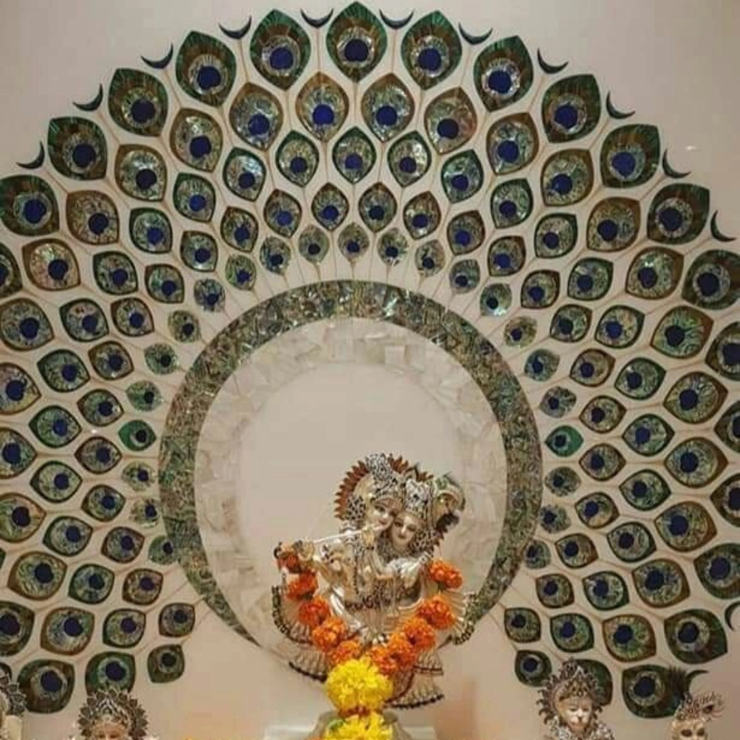 Marble Temple - Mother Pearl Inlay Work by OM ART and CRAFT