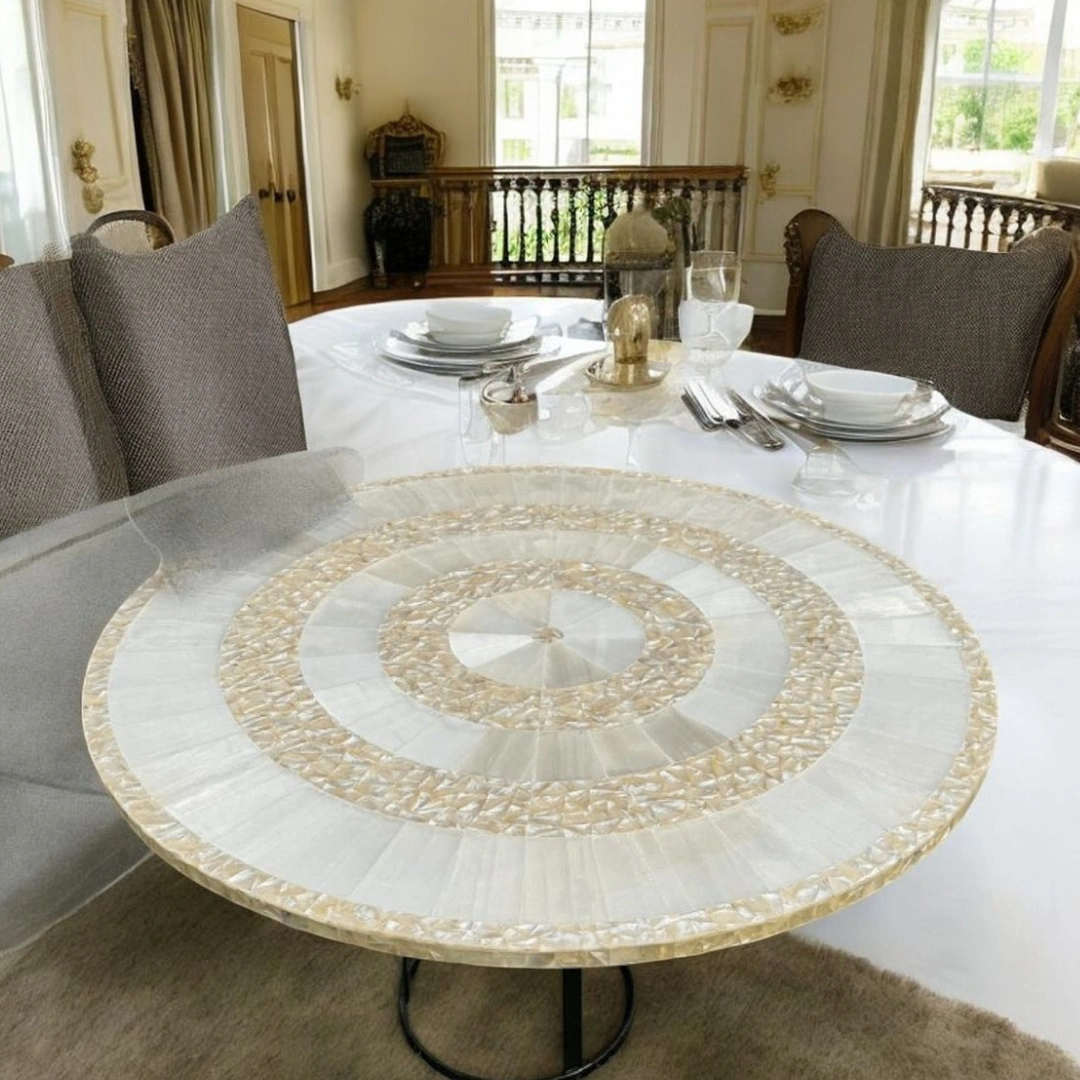 Luxury Crystal Table - Mother Pearl Inlay Work by OM ART and CRAFT