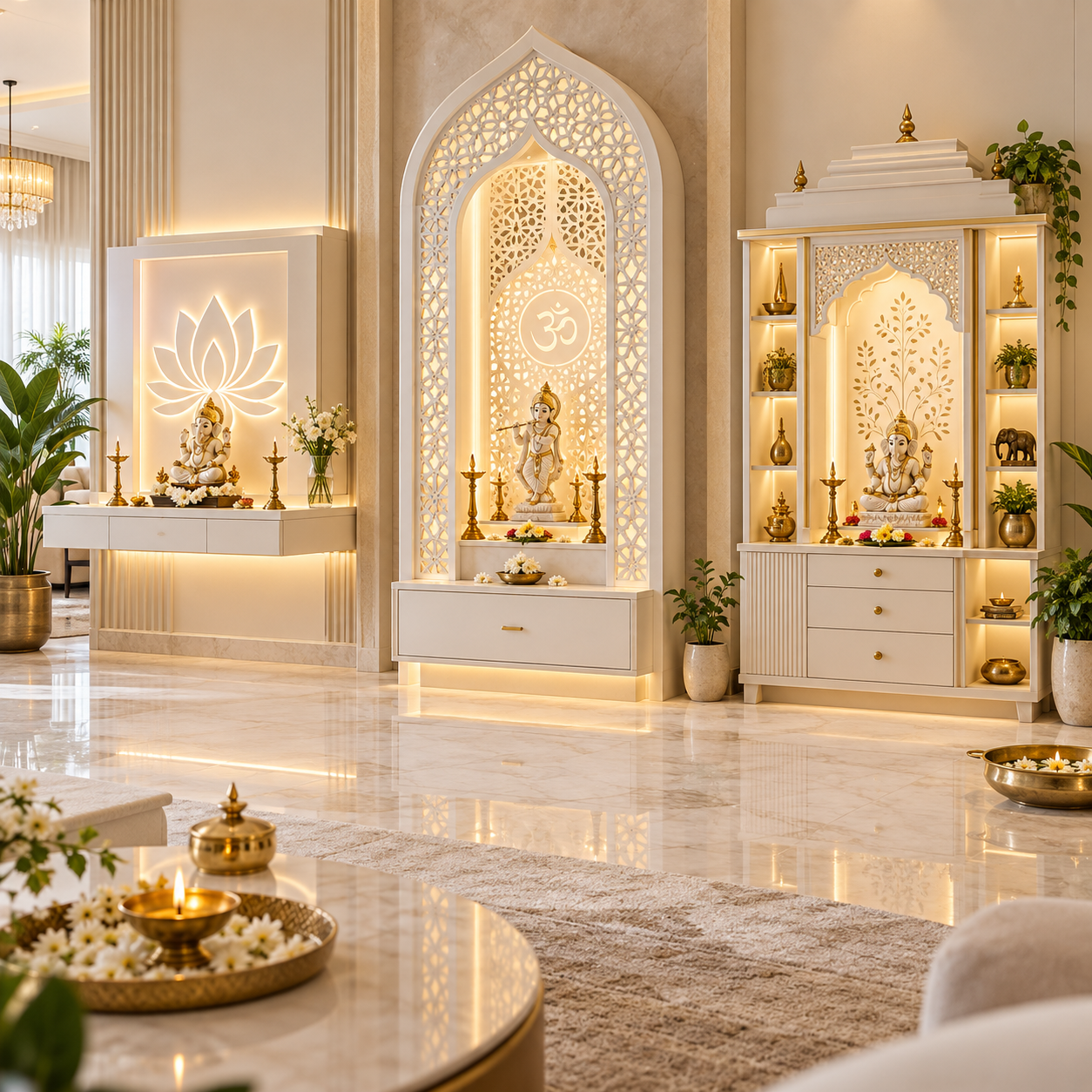 Best Corian Mandir Designs For Modern Indian Homes