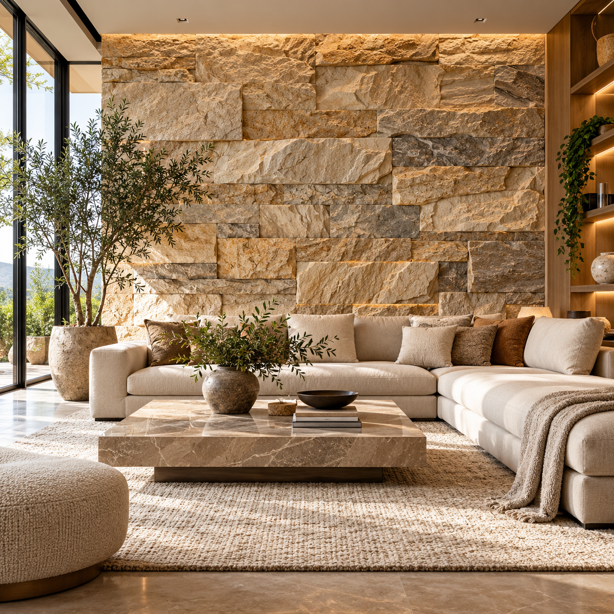 Natural Stone Feature Wall Ideas