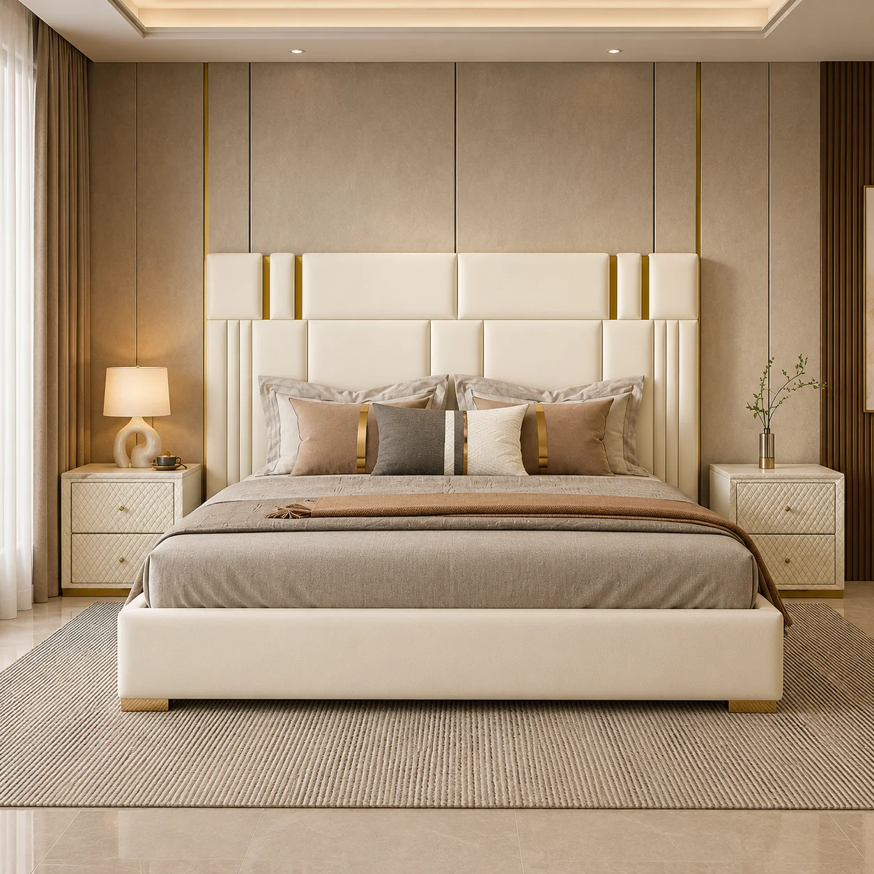 Modern Luxury King Size Upholstered Bed