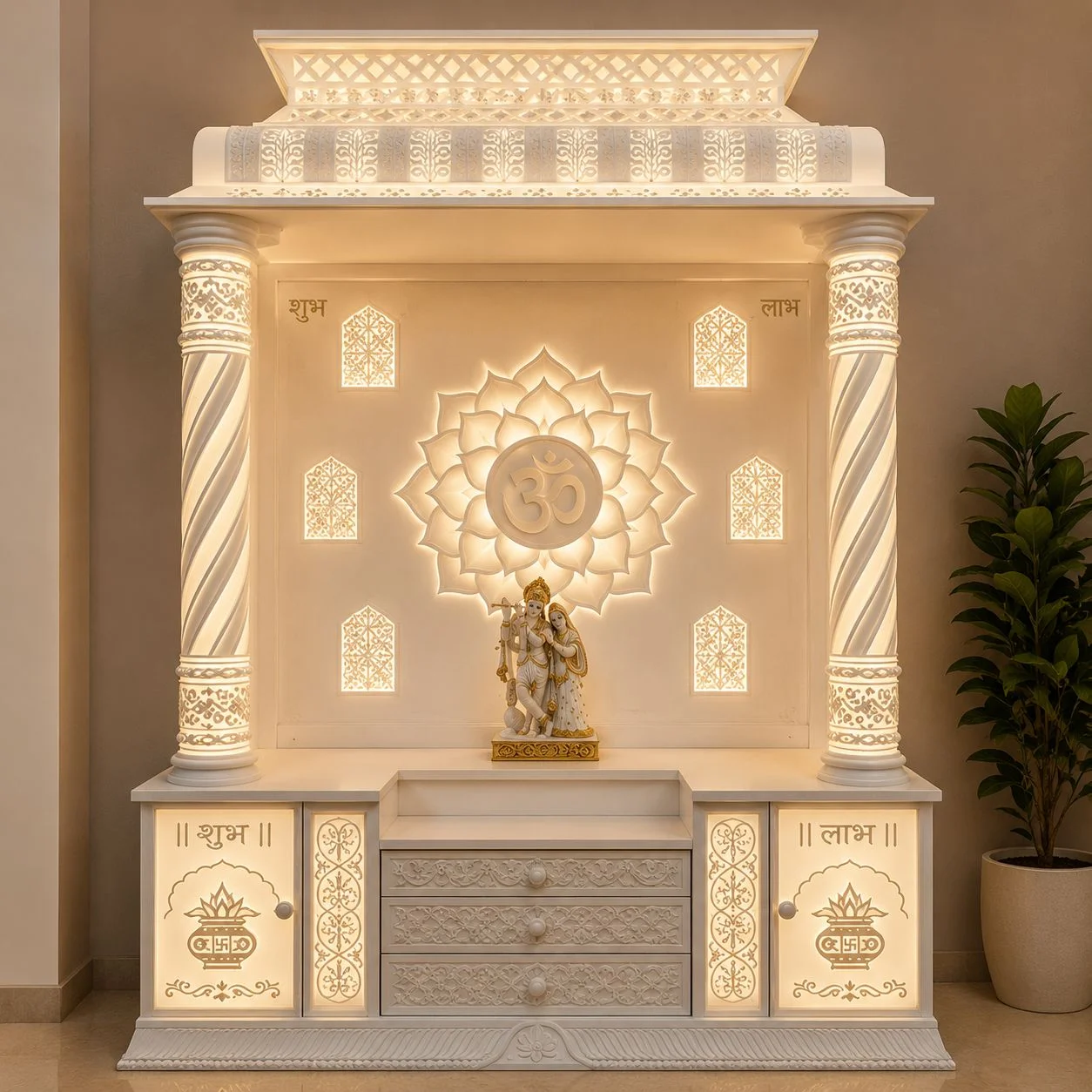 Shree Radha Krishna Corian Temple Manufacturers
